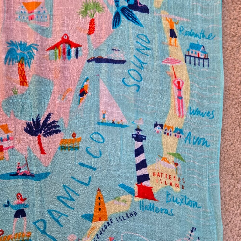 NWOT Outer Banks North Carolina Scarf Beach - Picture 6 of 12